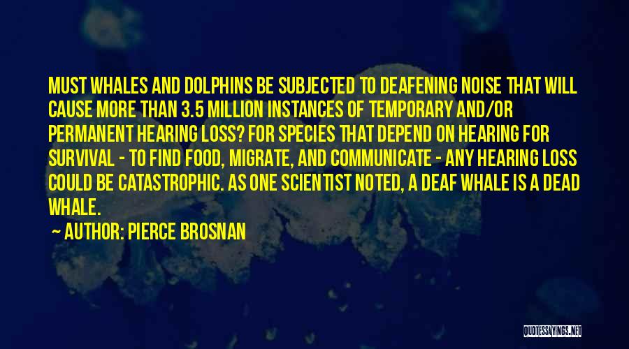 Pierce Brosnan Quotes: Must Whales And Dolphins Be Subjected To Deafening Noise That Will Cause More Than 3.5 Million Instances Of Temporary And/or