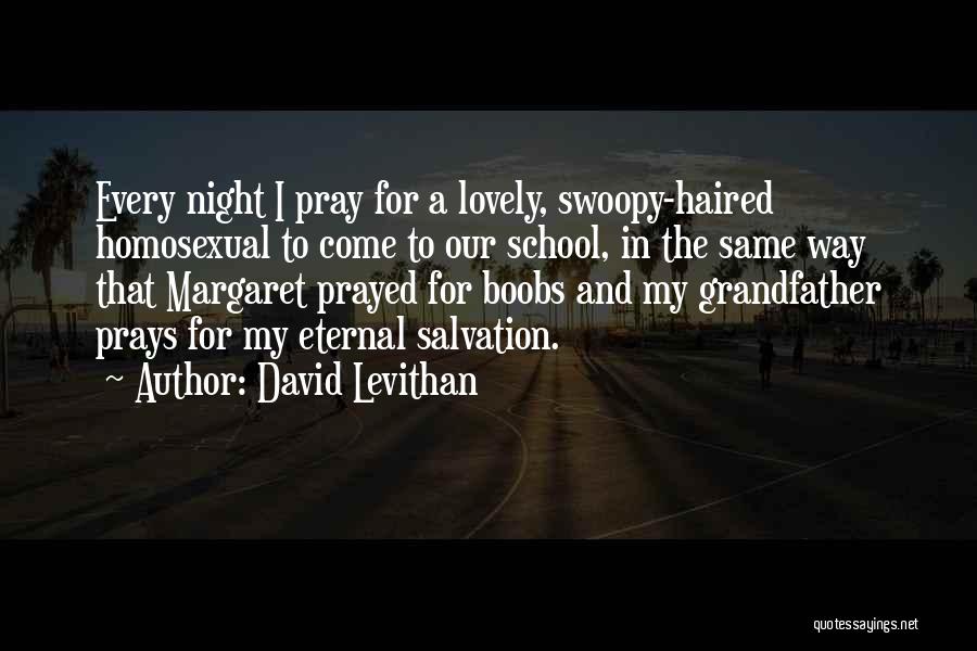 David Levithan Quotes: Every Night I Pray For A Lovely, Swoopy-haired Homosexual To Come To Our School, In The Same Way That Margaret