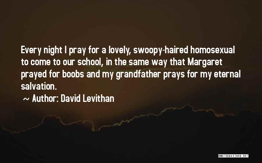 David Levithan Quotes: Every Night I Pray For A Lovely, Swoopy-haired Homosexual To Come To Our School, In The Same Way That Margaret