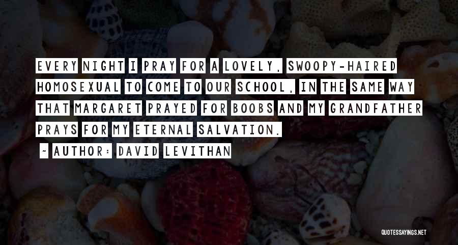 David Levithan Quotes: Every Night I Pray For A Lovely, Swoopy-haired Homosexual To Come To Our School, In The Same Way That Margaret