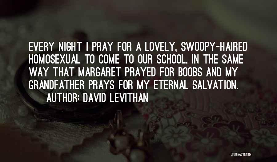 David Levithan Quotes: Every Night I Pray For A Lovely, Swoopy-haired Homosexual To Come To Our School, In The Same Way That Margaret