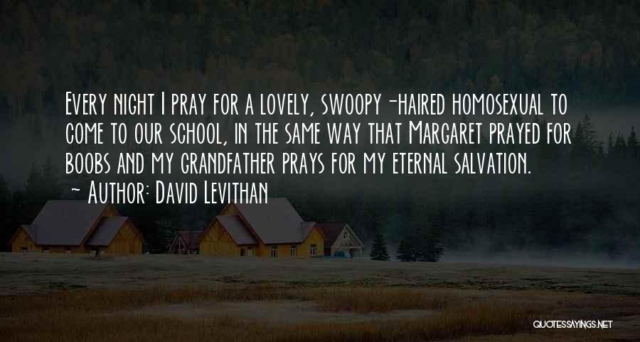David Levithan Quotes: Every Night I Pray For A Lovely, Swoopy-haired Homosexual To Come To Our School, In The Same Way That Margaret