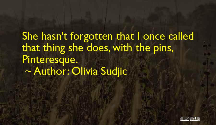 Olivia Sudjic Quotes: She Hasn't Forgotten That I Once Called That Thing She Does, With The Pins, Pinteresque.