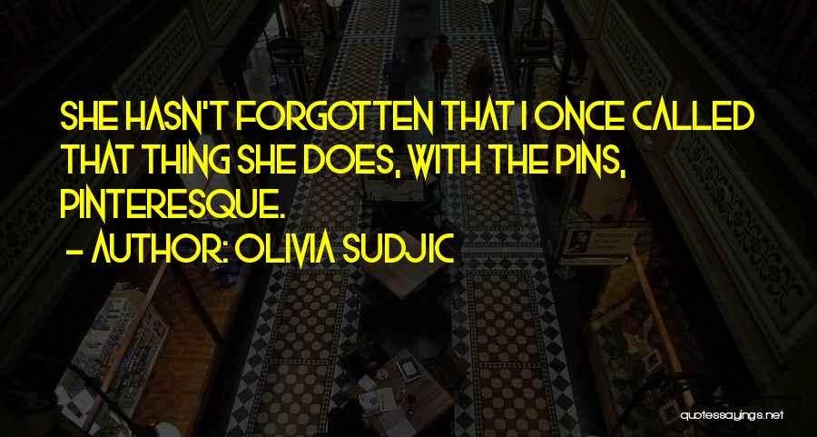 Olivia Sudjic Quotes: She Hasn't Forgotten That I Once Called That Thing She Does, With The Pins, Pinteresque.