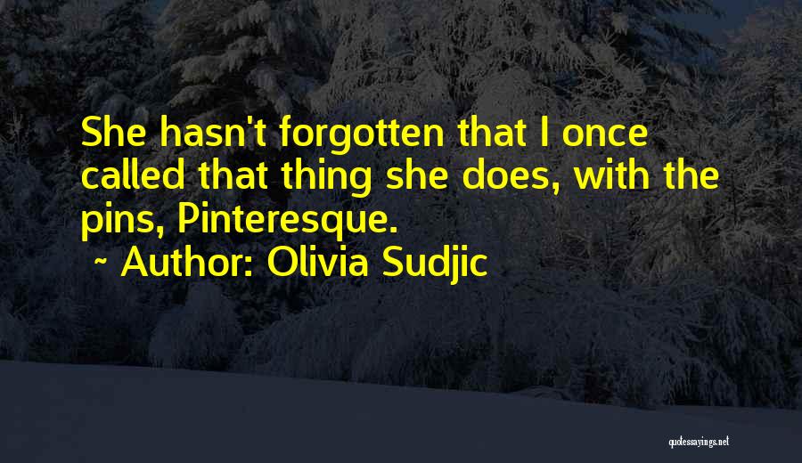 Olivia Sudjic Quotes: She Hasn't Forgotten That I Once Called That Thing She Does, With The Pins, Pinteresque.