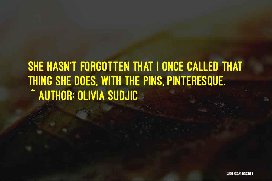 Olivia Sudjic Quotes: She Hasn't Forgotten That I Once Called That Thing She Does, With The Pins, Pinteresque.