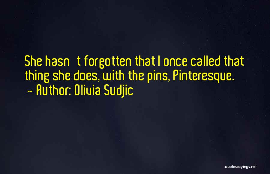 Olivia Sudjic Quotes: She Hasn't Forgotten That I Once Called That Thing She Does, With The Pins, Pinteresque.