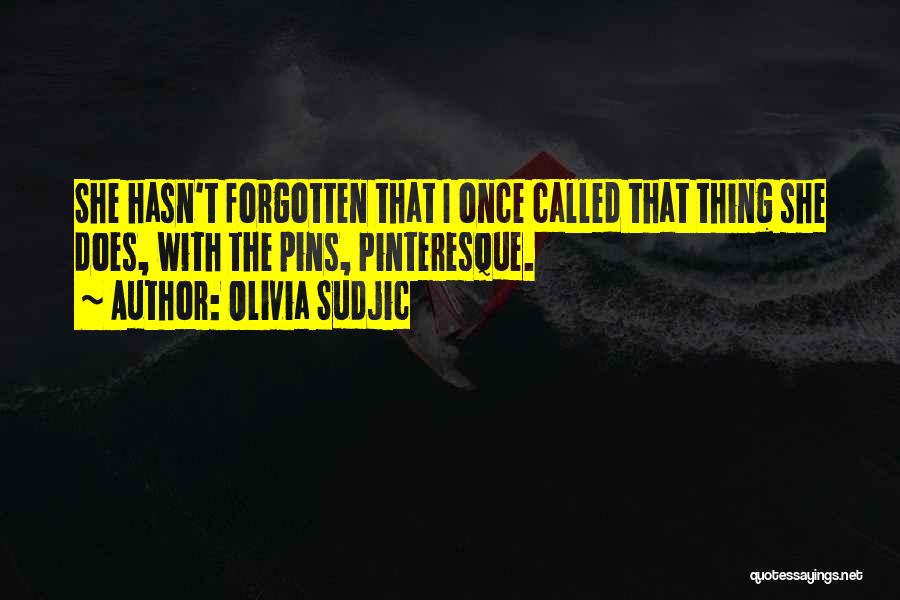 Olivia Sudjic Quotes: She Hasn't Forgotten That I Once Called That Thing She Does, With The Pins, Pinteresque.