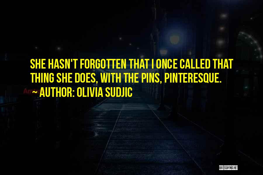 Olivia Sudjic Quotes: She Hasn't Forgotten That I Once Called That Thing She Does, With The Pins, Pinteresque.