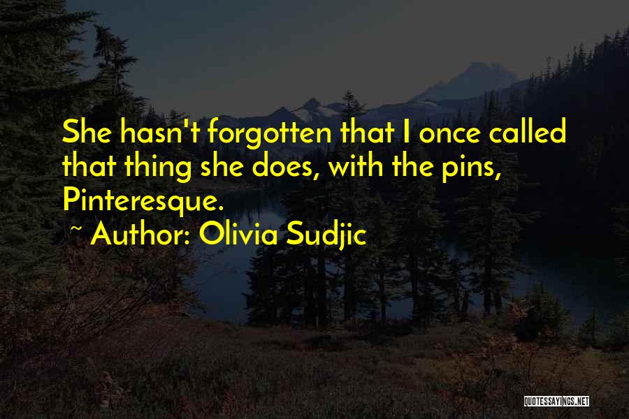 Olivia Sudjic Quotes: She Hasn't Forgotten That I Once Called That Thing She Does, With The Pins, Pinteresque.