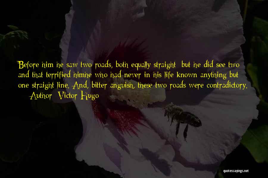 Victor Hugo Quotes: Before Him He Saw Two Roads, Both Equally Straight; But He Did See Two; And That Terrified Himhe Who Had
