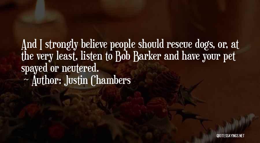 Justin Chambers Quotes: And I Strongly Believe People Should Rescue Dogs, Or, At The Very Least, Listen To Bob Barker And Have Your