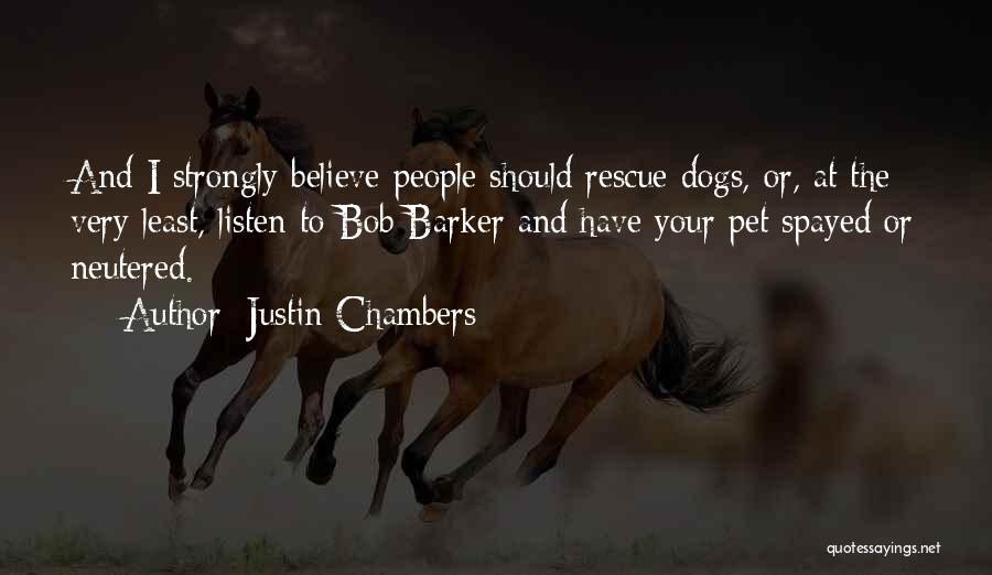 Justin Chambers Quotes: And I Strongly Believe People Should Rescue Dogs, Or, At The Very Least, Listen To Bob Barker And Have Your