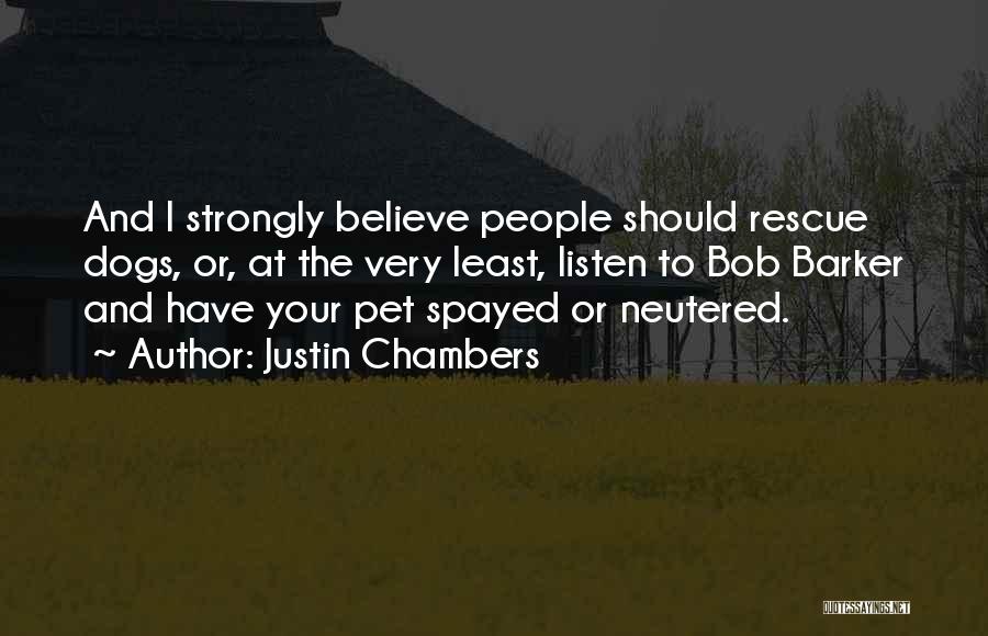 Justin Chambers Quotes: And I Strongly Believe People Should Rescue Dogs, Or, At The Very Least, Listen To Bob Barker And Have Your