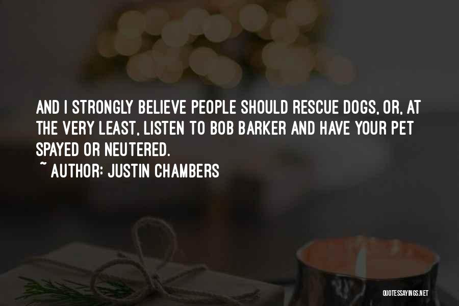 Justin Chambers Quotes: And I Strongly Believe People Should Rescue Dogs, Or, At The Very Least, Listen To Bob Barker And Have Your