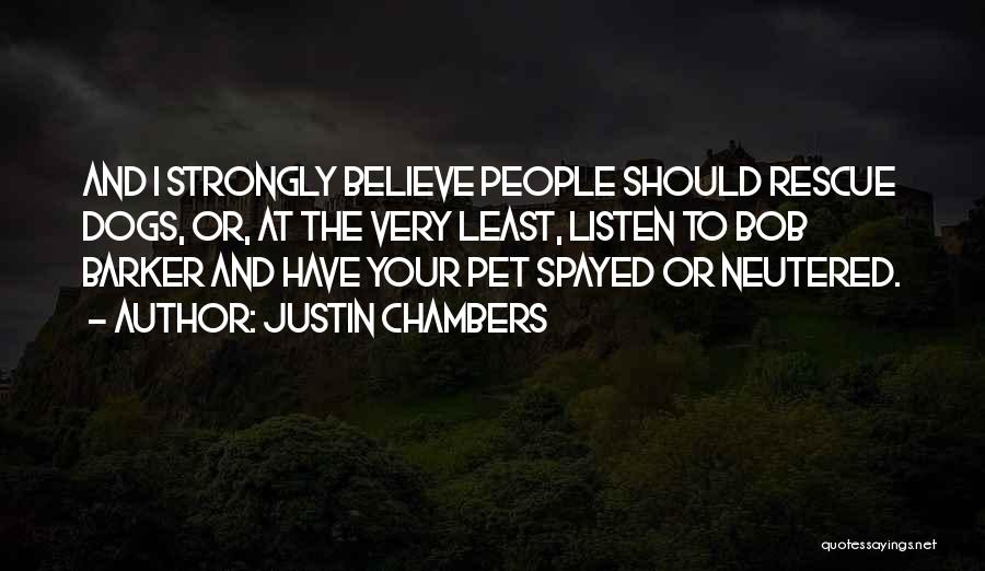 Justin Chambers Quotes: And I Strongly Believe People Should Rescue Dogs, Or, At The Very Least, Listen To Bob Barker And Have Your