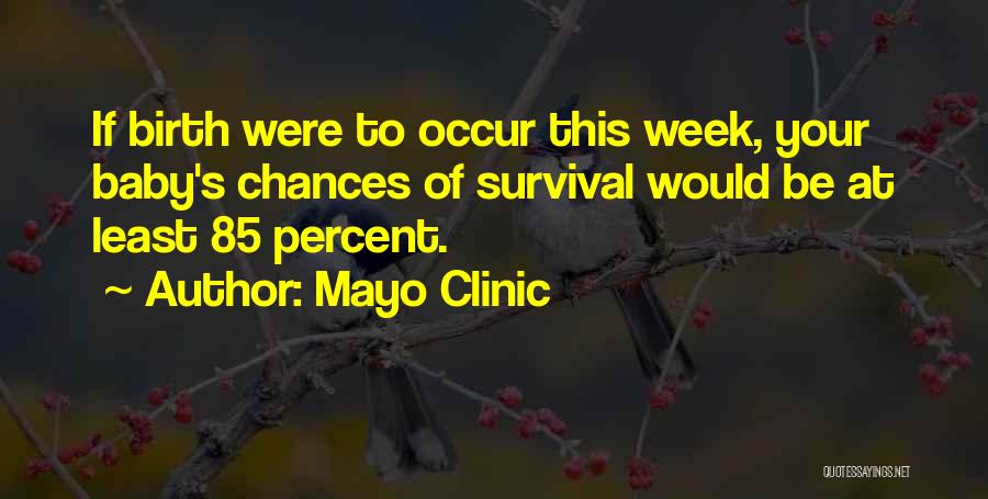 Mayo Clinic Quotes: If Birth Were To Occur This Week, Your Baby's Chances Of Survival Would Be At Least 85 Percent.