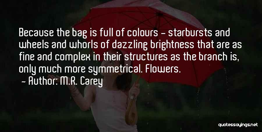 M.R. Carey Quotes: Because The Bag Is Full Of Colours - Starbursts And Wheels And Whorls Of Dazzling Brightness That Are As Fine
