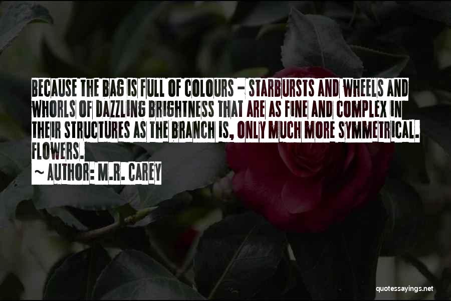 M.R. Carey Quotes: Because The Bag Is Full Of Colours - Starbursts And Wheels And Whorls Of Dazzling Brightness That Are As Fine