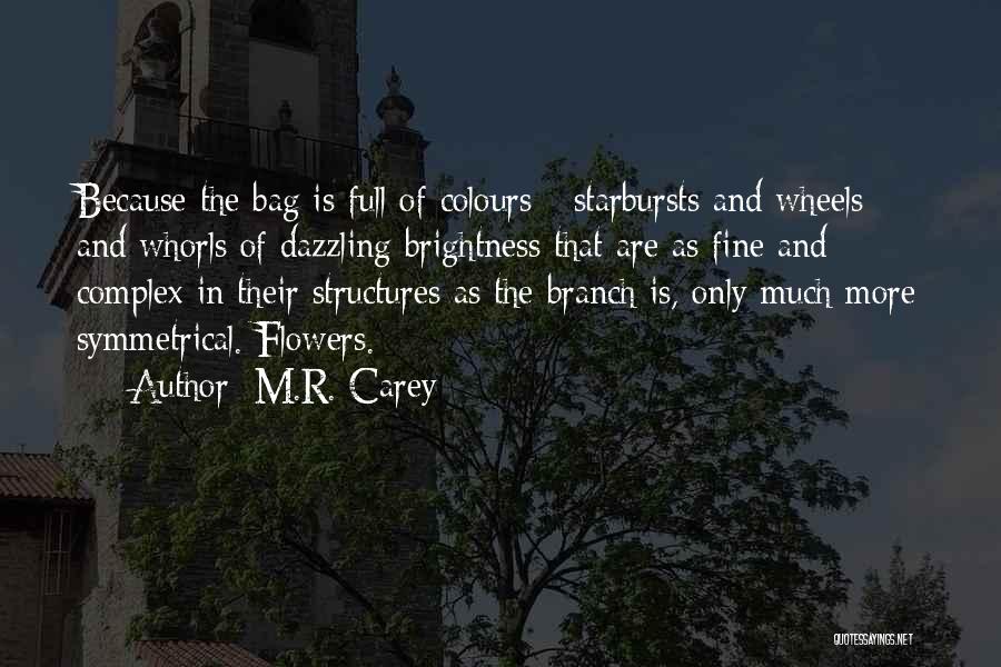 M.R. Carey Quotes: Because The Bag Is Full Of Colours - Starbursts And Wheels And Whorls Of Dazzling Brightness That Are As Fine