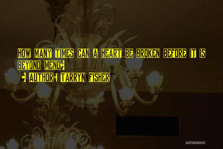 Tarryn Fisher Quotes: How Many Times Can A Heart Be Broken Before It Is Beyond Mend?