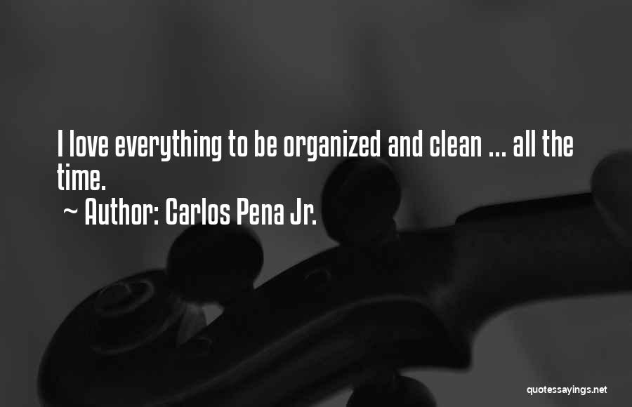Carlos Pena Jr. Quotes: I Love Everything To Be Organized And Clean ... All The Time.