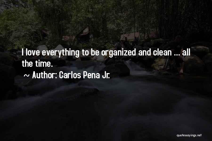 Carlos Pena Jr. Quotes: I Love Everything To Be Organized And Clean ... All The Time.