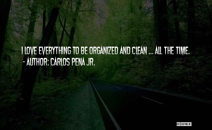 Carlos Pena Jr. Quotes: I Love Everything To Be Organized And Clean ... All The Time.