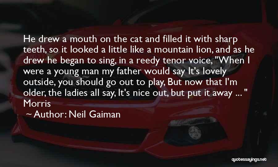 Neil Gaiman Quotes: He Drew A Mouth On The Cat And Filled It With Sharp Teeth, So It Looked A Little Like A