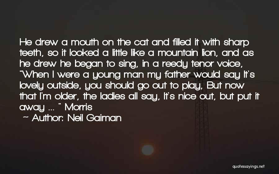Neil Gaiman Quotes: He Drew A Mouth On The Cat And Filled It With Sharp Teeth, So It Looked A Little Like A