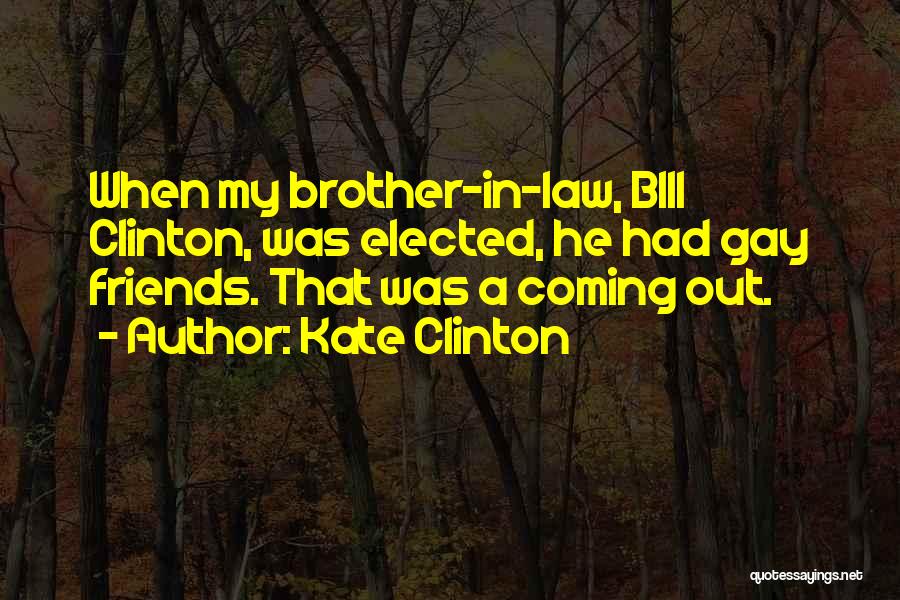 Kate Clinton Quotes: When My Brother-in-law, Bill Clinton, Was Elected, He Had Gay Friends. That Was A Coming Out.