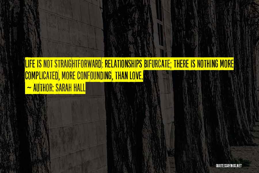 Sarah Hall Quotes: Life Is Not Straightforward: Relationships Bifurcate; There Is Nothing More Complicated, More Confounding, Than Love.