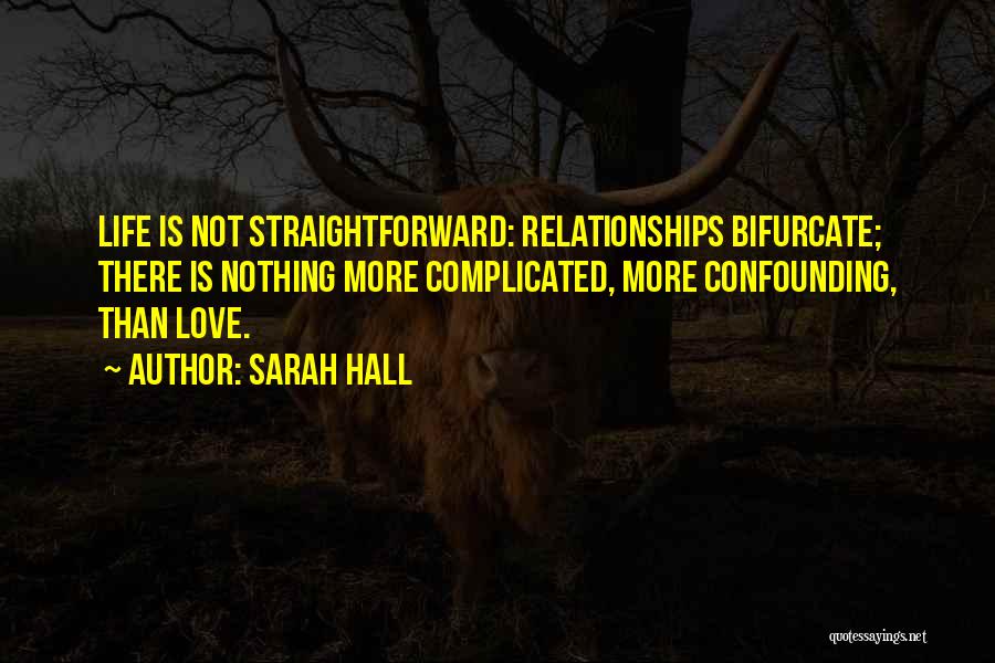 Sarah Hall Quotes: Life Is Not Straightforward: Relationships Bifurcate; There Is Nothing More Complicated, More Confounding, Than Love.