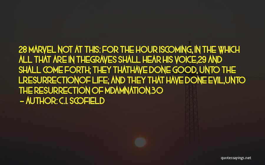 C.I. Scofield Quotes: 28 Marvel Not At This: For The Hour Iscoming, In The Which All That Are In Thegraves Shall Hear His