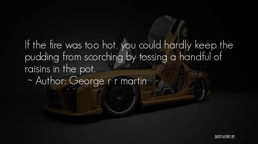 George R R Martin Quotes: If The Fire Was Too Hot, You Could Hardly Keep The Pudding From Scorching By Tossing A Handful Of Raisins