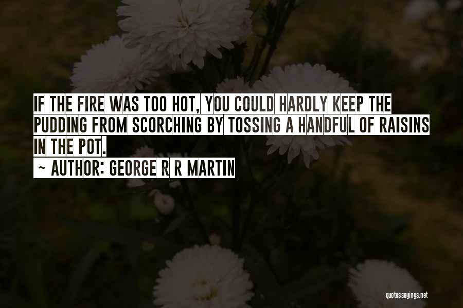 George R R Martin Quotes: If The Fire Was Too Hot, You Could Hardly Keep The Pudding From Scorching By Tossing A Handful Of Raisins