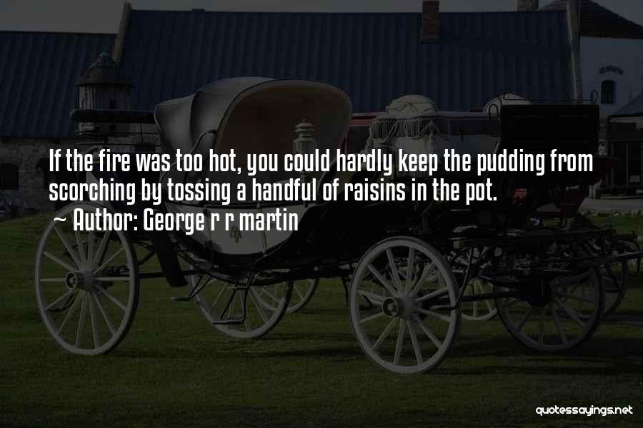 George R R Martin Quotes: If The Fire Was Too Hot, You Could Hardly Keep The Pudding From Scorching By Tossing A Handful Of Raisins