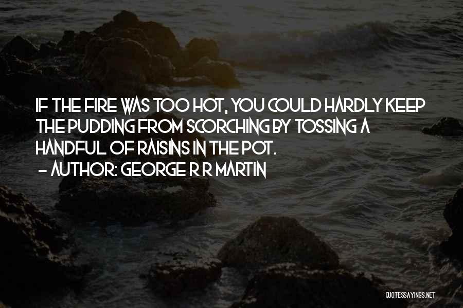 George R R Martin Quotes: If The Fire Was Too Hot, You Could Hardly Keep The Pudding From Scorching By Tossing A Handful Of Raisins