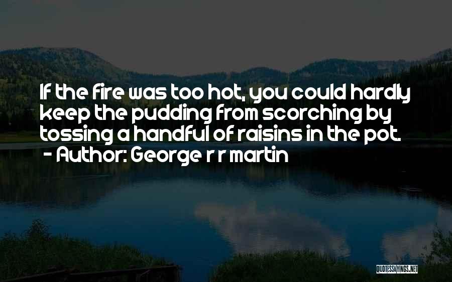 George R R Martin Quotes: If The Fire Was Too Hot, You Could Hardly Keep The Pudding From Scorching By Tossing A Handful Of Raisins
