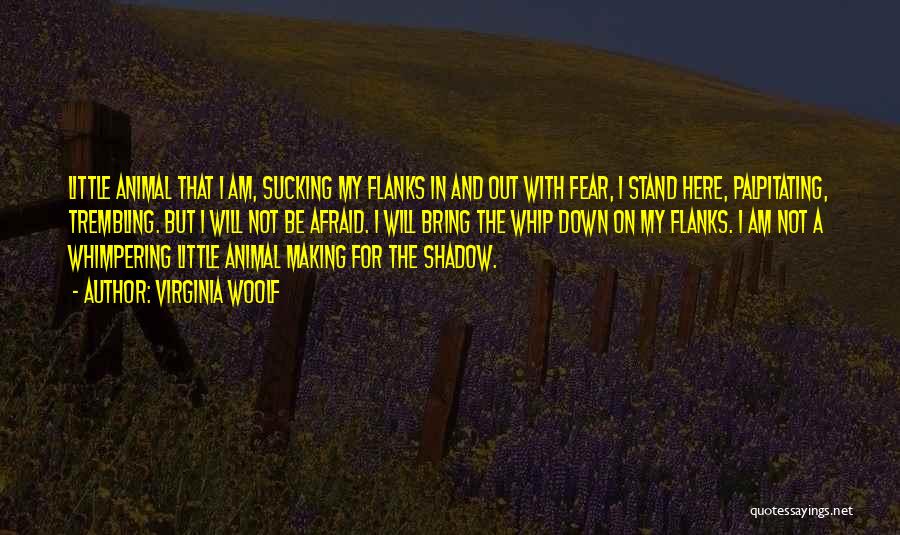 Virginia Woolf Quotes: Little Animal That I Am, Sucking My Flanks In And Out With Fear, I Stand Here, Palpitating, Trembling. But I