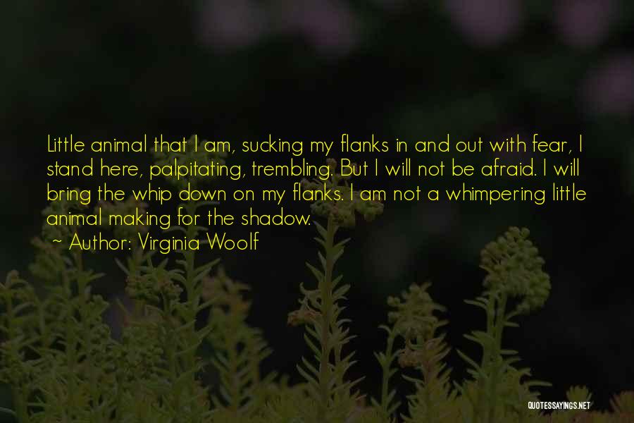 Virginia Woolf Quotes: Little Animal That I Am, Sucking My Flanks In And Out With Fear, I Stand Here, Palpitating, Trembling. But I