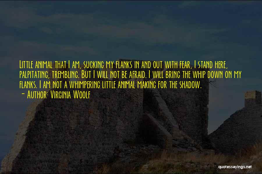 Virginia Woolf Quotes: Little Animal That I Am, Sucking My Flanks In And Out With Fear, I Stand Here, Palpitating, Trembling. But I