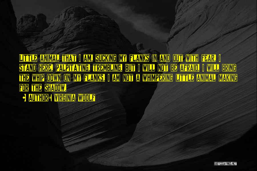 Virginia Woolf Quotes: Little Animal That I Am, Sucking My Flanks In And Out With Fear, I Stand Here, Palpitating, Trembling. But I