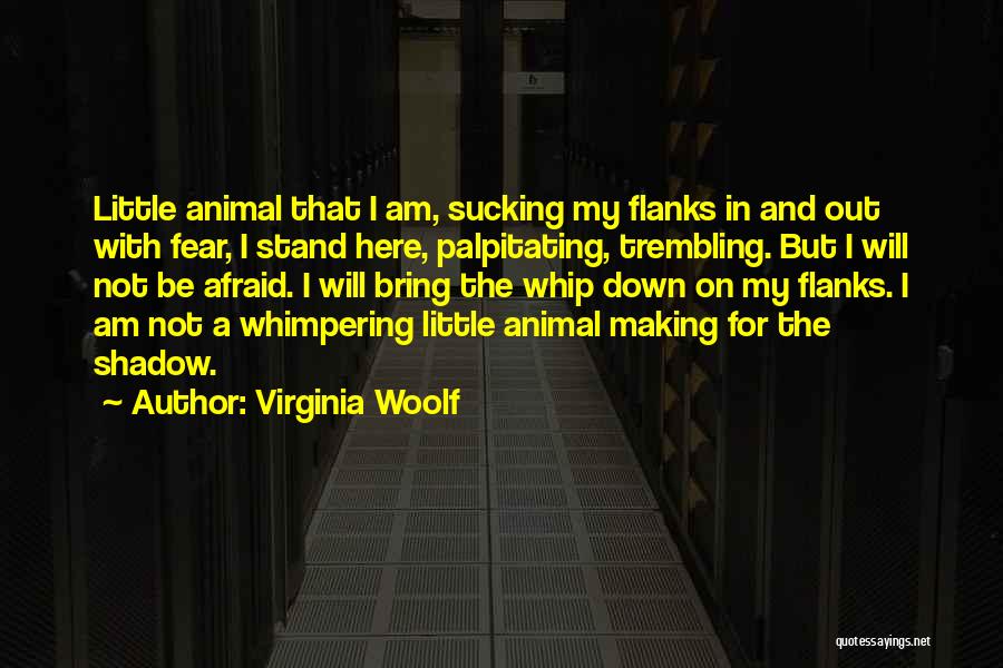 Virginia Woolf Quotes: Little Animal That I Am, Sucking My Flanks In And Out With Fear, I Stand Here, Palpitating, Trembling. But I