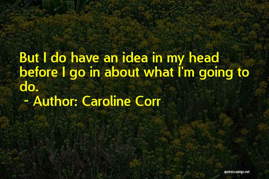 Caroline Corr Quotes: But I Do Have An Idea In My Head Before I Go In About What I'm Going To Do.