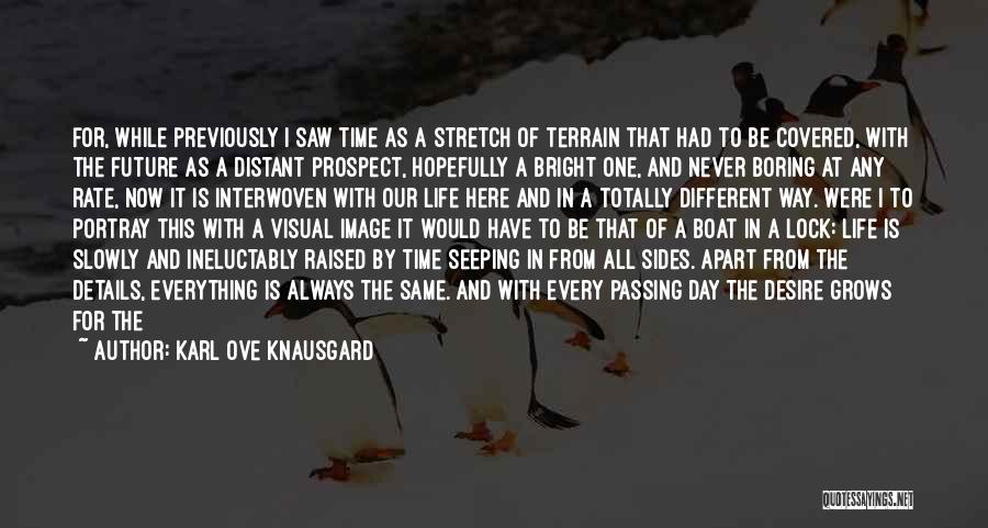 Karl Ove Knausgard Quotes: For, While Previously I Saw Time As A Stretch Of Terrain That Had To Be Covered, With The Future As