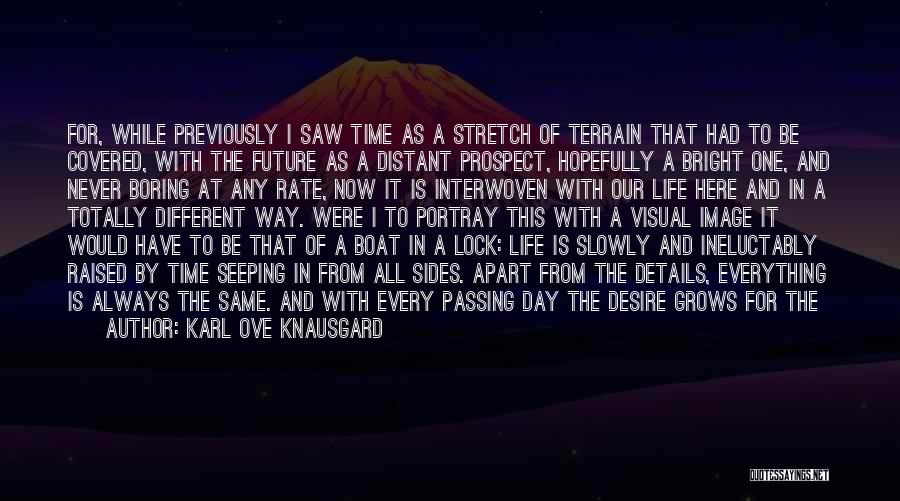 Karl Ove Knausgard Quotes: For, While Previously I Saw Time As A Stretch Of Terrain That Had To Be Covered, With The Future As