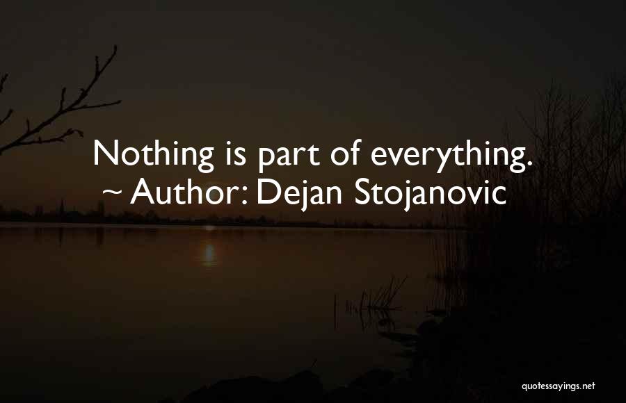 Dejan Stojanovic Quotes: Nothing Is Part Of Everything.