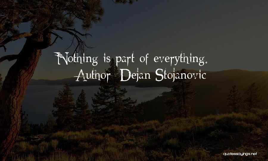 Dejan Stojanovic Quotes: Nothing Is Part Of Everything.