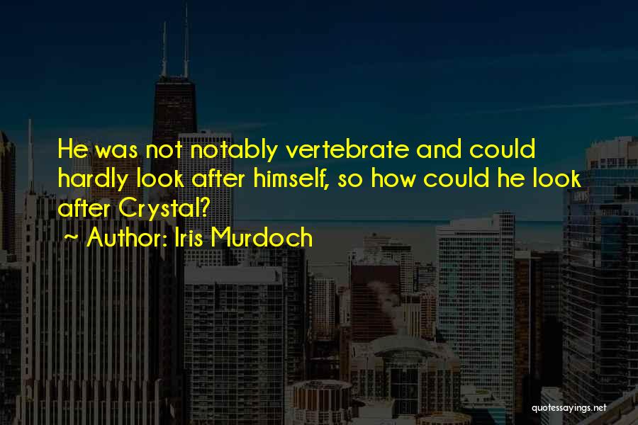 Iris Murdoch Quotes: He Was Not Notably Vertebrate And Could Hardly Look After Himself, So How Could He Look After Crystal?